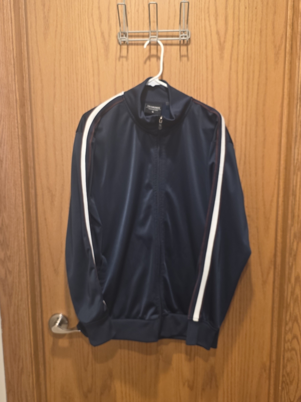 7 Diamonds Men's Navy Track Jacket with White Stripe